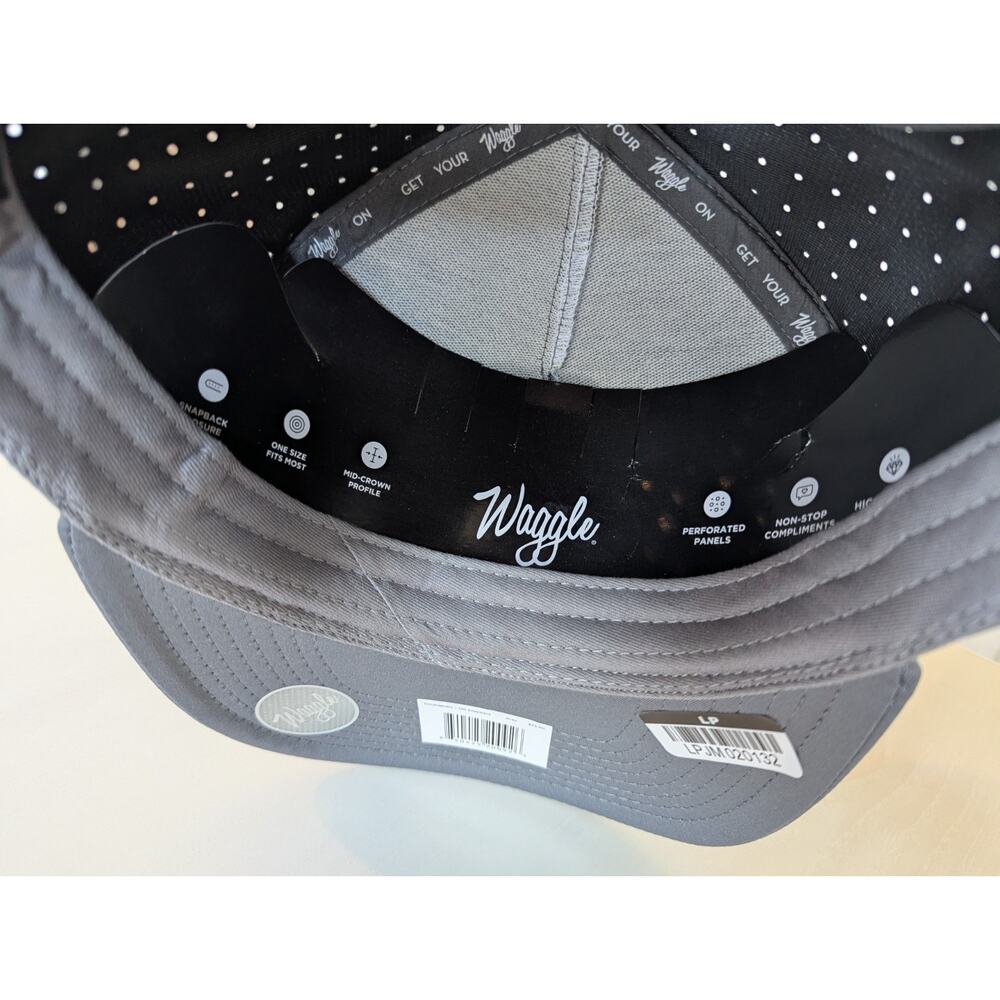 Waggle Golf Gray Triceraputts Dinosaur Triceratops Logo OG Snap Back Hat Cap - Picture 9 of 10